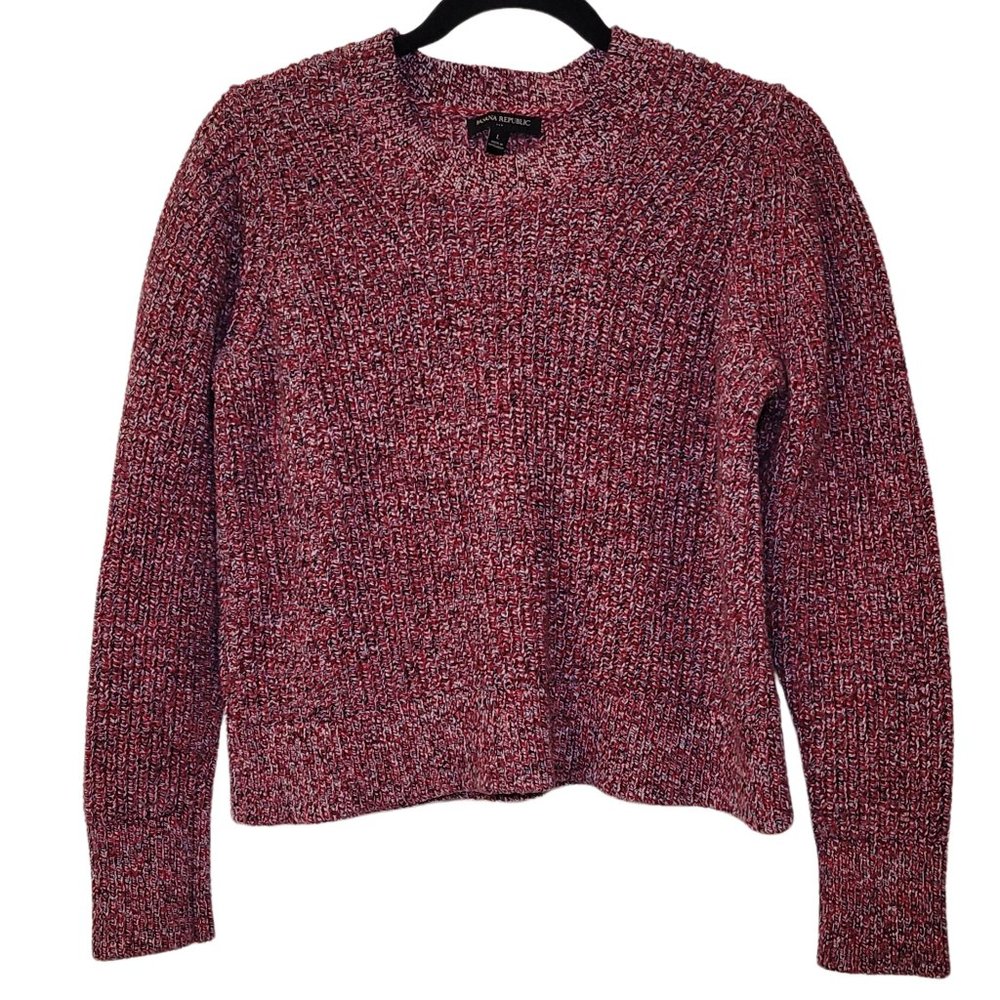 Red Heather Cropped Banana Republic Sweater